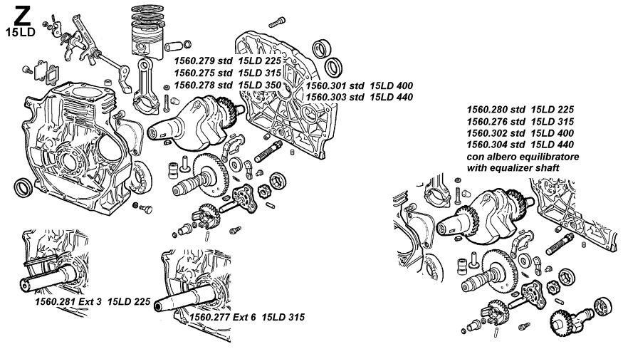 блок двигатель мотор каталог Lombardini 15LD 